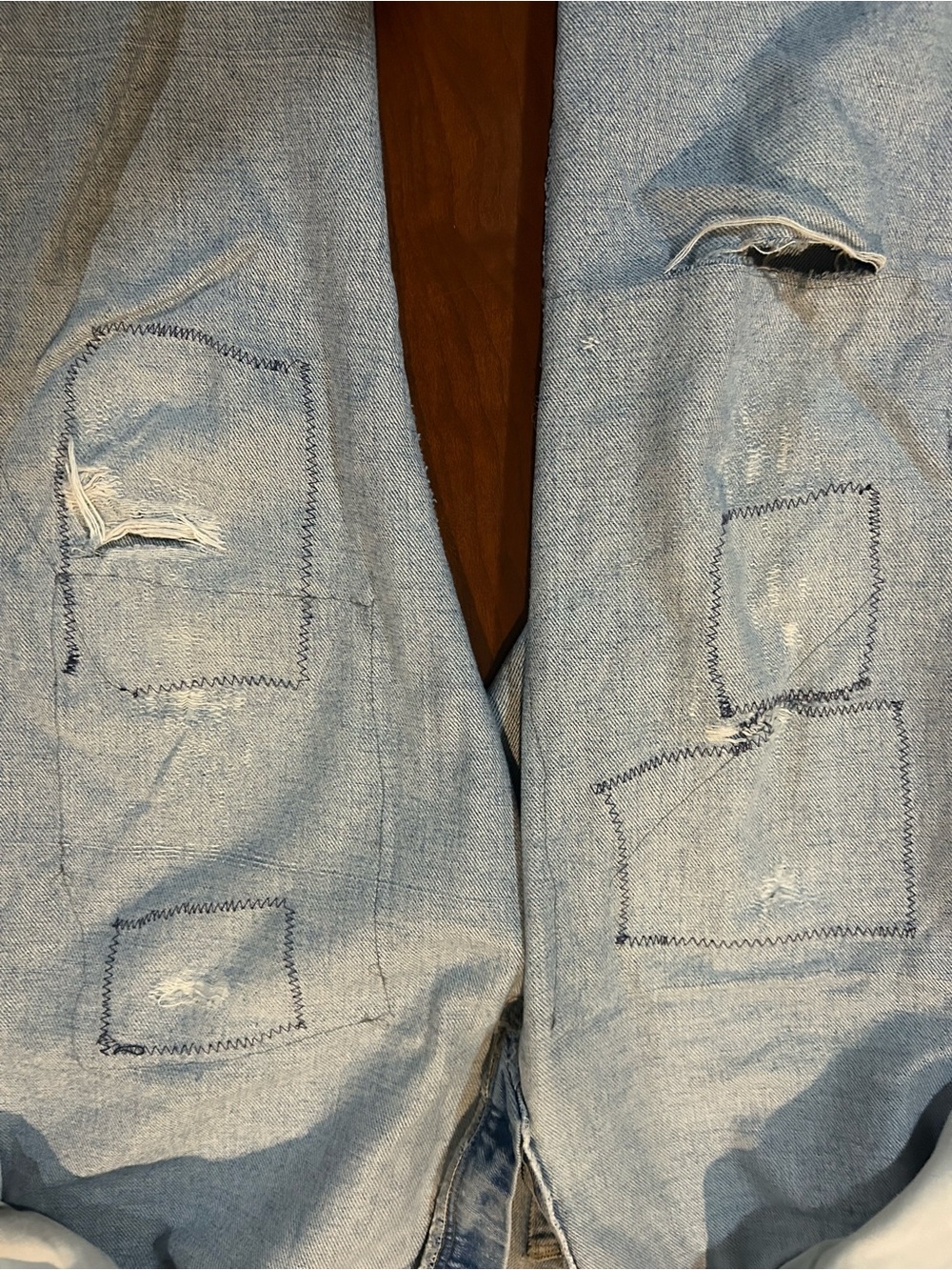 Wrangler Light Blue Denim Jeans with custom patch work - Picture 7 of 7